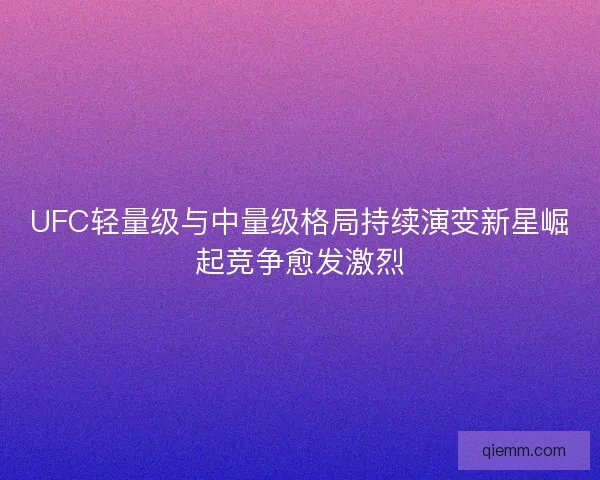 UFC轻量级与中量级格局持续演变新星崛起竞争愈发激烈